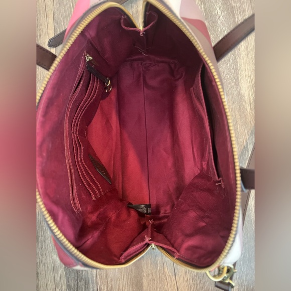 Fossil Geometric Crossbody Bag - Pink, Red, Brown - Picture 9 of 14